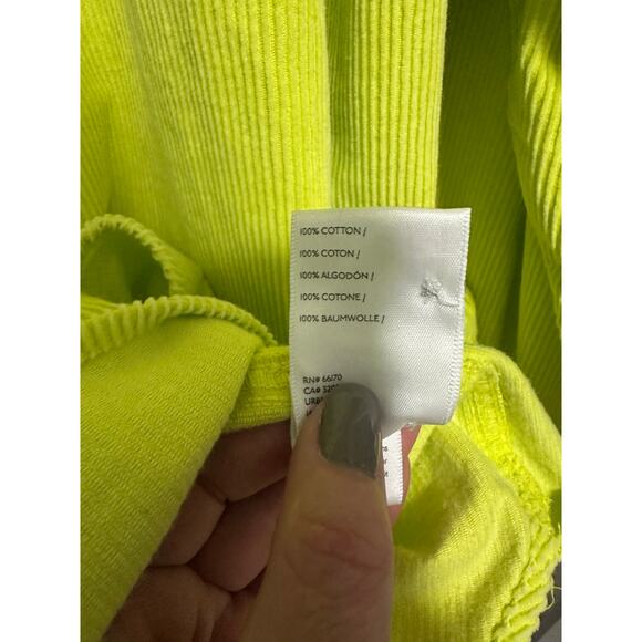 Urban Outfitters Corduroy Shirt Jacket Small Neon Yellow Button Long Sleeve XL - Picture 6 of 7